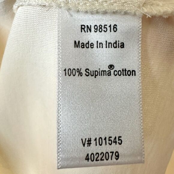 Coldwater Creek Top XL Short Sleeve Cream Supima Cotton Boat Neck Pullover NWT - Picture 5 of 9